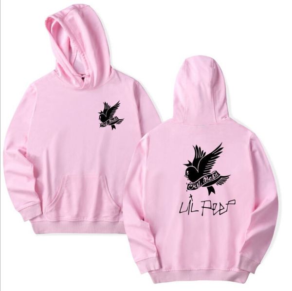 

lil printed crying bird peep mens sleeve designer male long hop hoodies sweatshirts casual hip hooded oimkh, Black