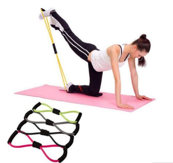 

new arrive resistance training bands tube workout exercise for yoga 8 type fashion body building fitness equipment tool