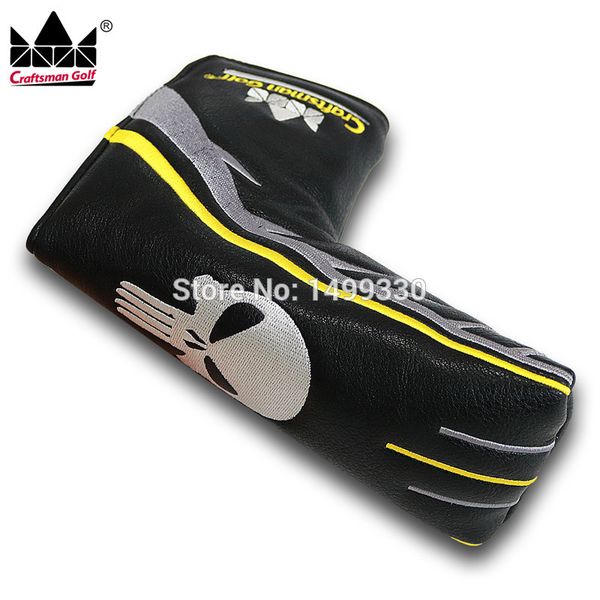 

new arrival golf putter cover skull skeleton magnetic blade headcover black club protection