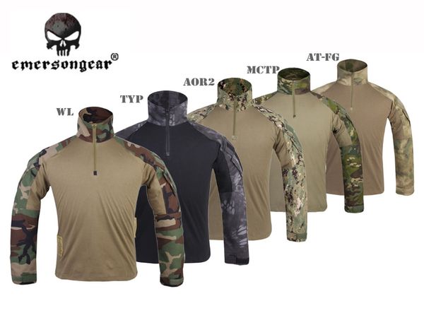 

emersong gen3 combat shirt hunting tactical clothes camouflage t-shirt g3 bdu uniform typhon woodland aor2, Camo