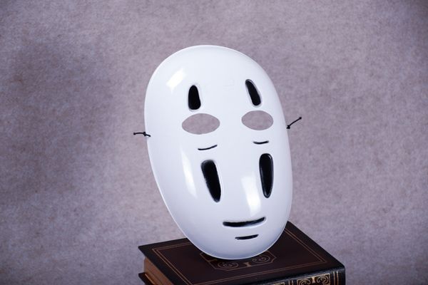 Maschera di Halloween La città incantata No Face Man Maschera antropomorfa Abito Cosplay Anime giapponesi Puntelli vento per Cosplay Party Show