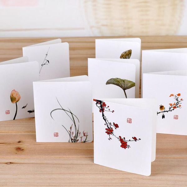 Acheter Classique Chinois Fleur Cartes Postales Avec Enveloppe Voeux Message Cartes Fête Danniversaire Invitation Cartes Livraison Gratuite Za6818 De