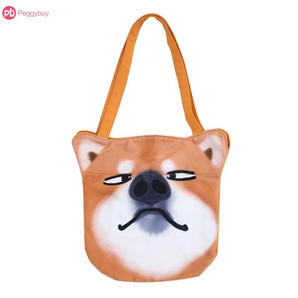 

уникальный милый мультфильм свинья кошка шиба коала печатных форма повседневная сумки женщины холст сумка покупки сумки bolsa feminina