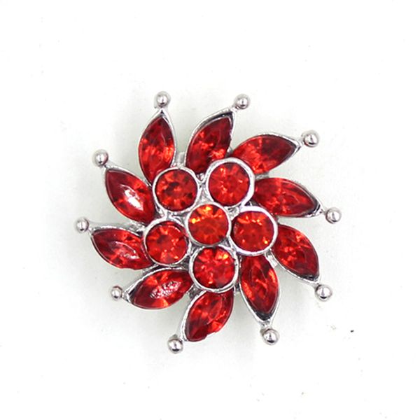 

wholesale diy interchangeable metal button rhinestone crystal red spiral buttons for 18mm snap jewelry snap button bracelet snap necklace