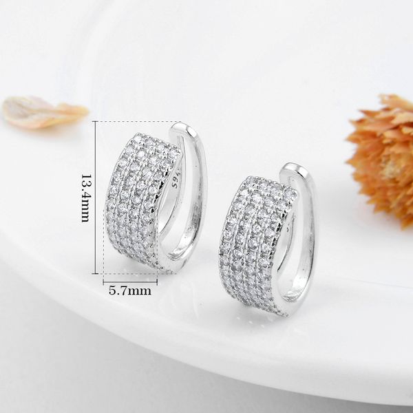 

new authentic 925 sterling silver glistening clear cz clips earrings for women gift fashion earings luxury party jewelry 2018