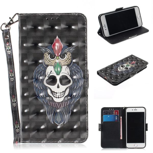 

flip cover phone bags for iphone 6 6s case 3d painting pu leather soft silicon wallet covers cases coque