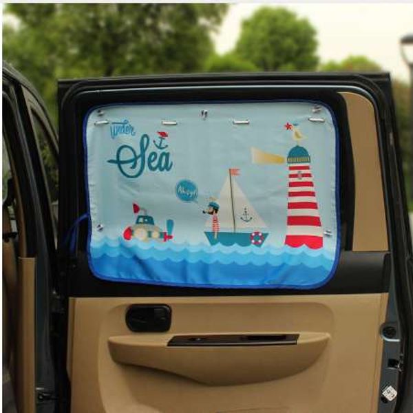 

70*50cm car cartoon curtain cover sun blocking auto curtain side blocking tensile sunshade curtain for children car-styling