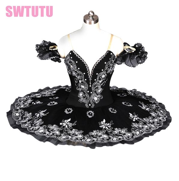 

black swan lake professional ballet tutu women classical ballet tutu pancake platter bt8973, Black;red