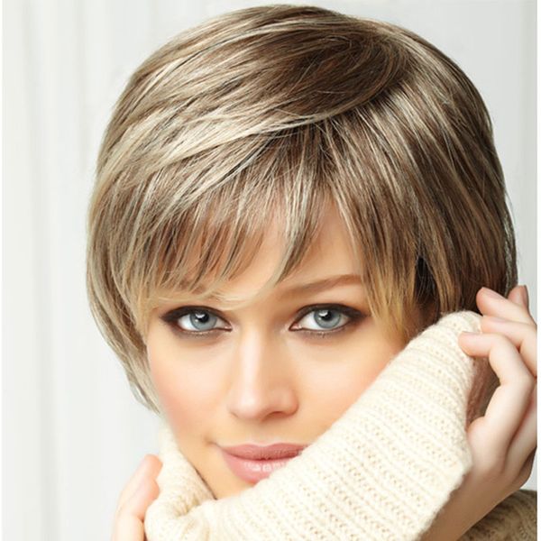 Picture Color Hair Afro Short Hair Cuts Blonde Bob Wig Fluffy