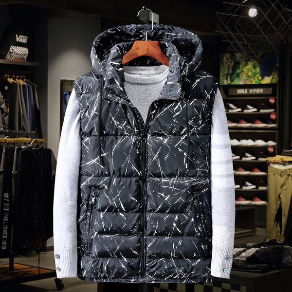 

plus size 5xl 6xl 7xl 8xl 9xl 10xl men winter waistcoat 90, Black;white