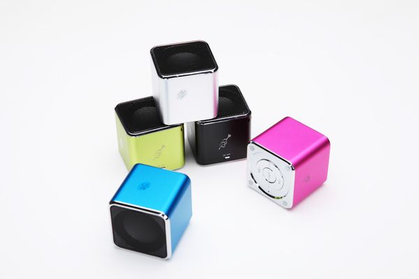 

porteable music angel mini amplified sound box stereo multimedia cube speaker system with fm radio for iphone samsung