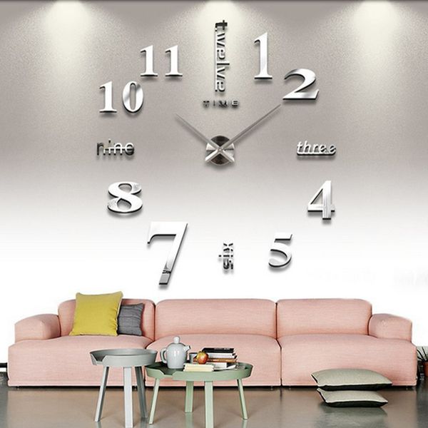 

diy wall sticker clock 3d big mirror clock wall stickers 2017 new home decoration modern design clocks sticker