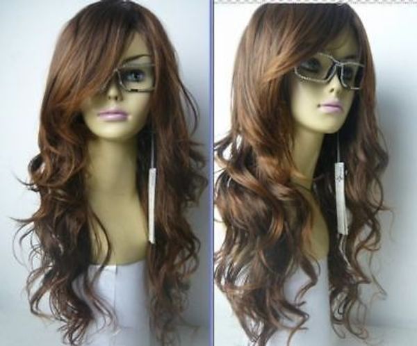 

2018 new fashion lady long curly wig, Black