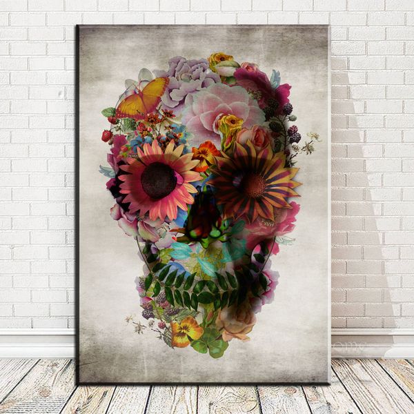 2020 1 Panel Colorful Sugar Skulls Art Decor Canvas Painting Wall