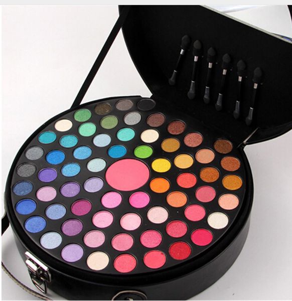 

sell 65 colors eyeshadow palette blusher 6pcs brushes makeup set smoky professional makeup cosmetic kit gift
