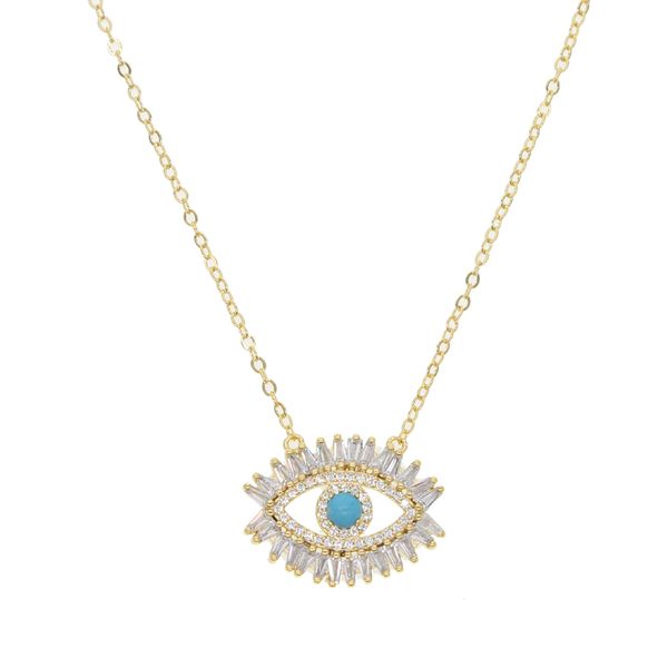 Evil Eye Halsketten Gold Blaue Augen Schmuck Einfache Damen Mädchen Drop Shipping Goldfarbe zierliche CZ Kristall Halskette Mädchen Dame Geschenk