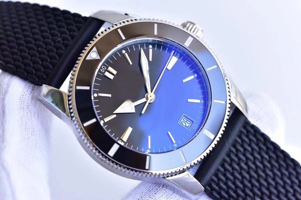 

2018 new tyle luxury brei automatic movement men watch uper ocean ii rubber band black dial male wri twatch