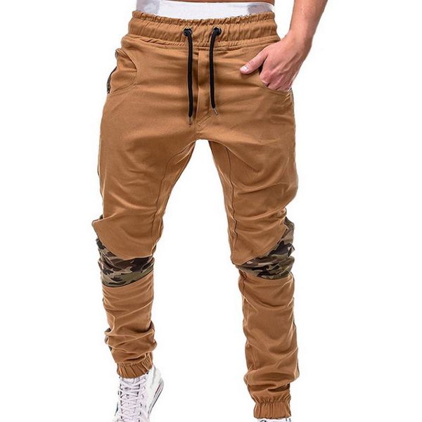 

2018 men camouflage casual pants patchwork harem sweatpants male cargo pants multi-pocket sportwear baggy mens joggers, Black