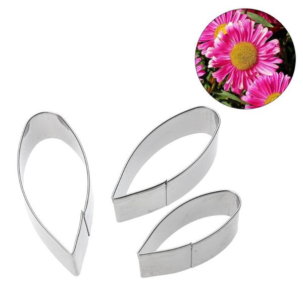 

3pcs/set gerbera daisy flower petal metal fondant cutters diy baking cupcake decorating tools wedding christmas cake mold