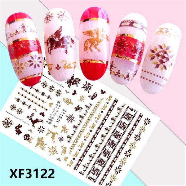

1 sheet christmas nail art water transfer stickers beauty full wraps manicure designs nails decals 9.27, White
