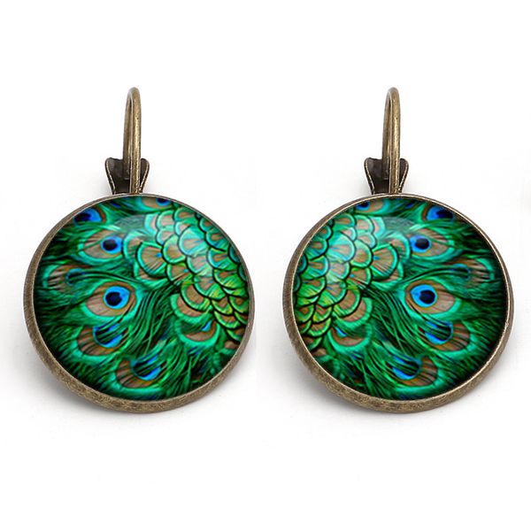 

2018 boho flower drop vintage earrings for women vintage bridal jewelry geometric pattern round earings bijoux boucles accesspries, White