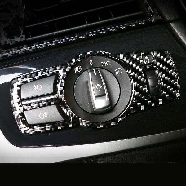 Carbon Fiber Headlight Switch Frame Decorative Cover Trim For Bmw X3 F25 X4 F26 7 Series Car Interior Accessories Car Interior Accessories India Semi