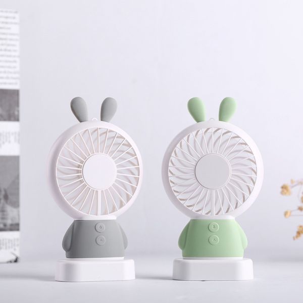 

2018 est mini air cooler linglong rabbit and damo bear handheld fan led lighting thin mini usb fan