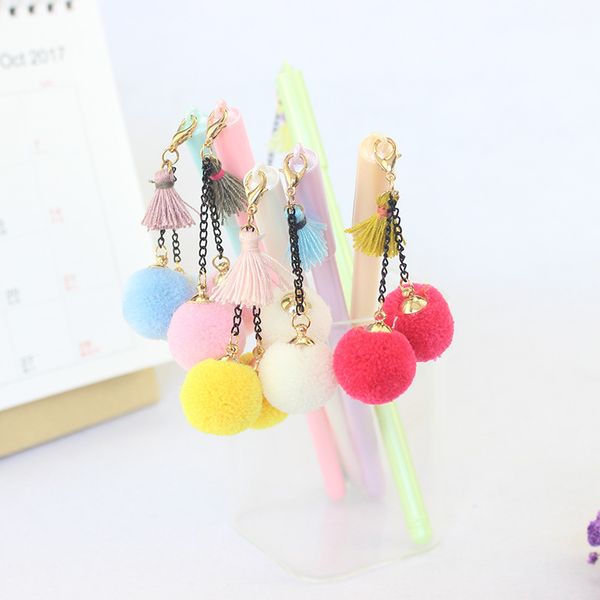 

40pcs gel pens cartoon cherry pendant black colored gel-inkpens for writing cute stationery office school supplies