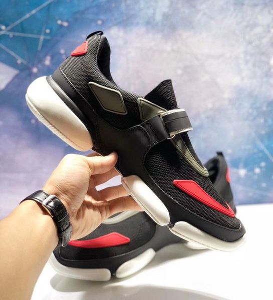 

2018 italy designer fashion luxury men casual shoes cloudbust sneakers leather and fabric shoes, Black