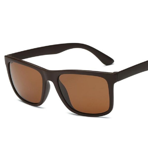 

2018 polarized sunglasses men's brown lens driving sport sun glasses for men women square color mirror retro oculos, White;black