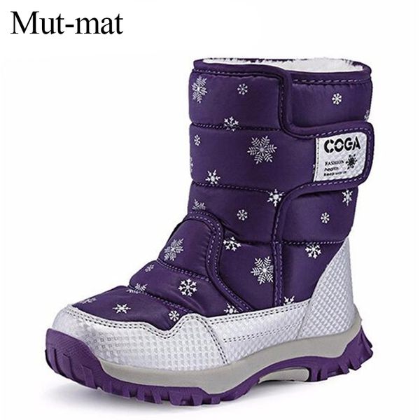 

2018 new boots for children printing snow waterproof warm boots boy leisure footwear mountaineering boots warm for -30 degree y18110304, Black;red