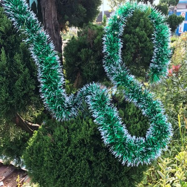 Pop 2 M Decoração de Natal Bar Tops Fita Guirlanda Enfeites de Árvore de Natal Branco Verde Escuro Cane Ourop ...