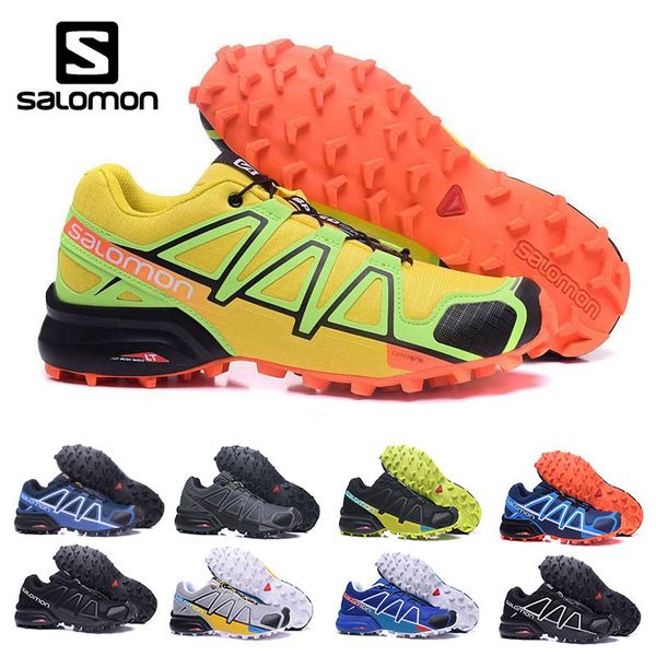 

New arrivel Salomon 2018 Men black blue Speed Cross 4 CS Cross-country Outdoor Fencing shoes good quality men shoes size eur 40-46