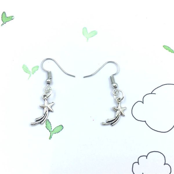 Acheter Boucles Doreilles étoile Filante Avec Des Détails Vintage Shooting Star Boucles Doreilles Charm Antique Silver Tone Earrings De 1185 Du