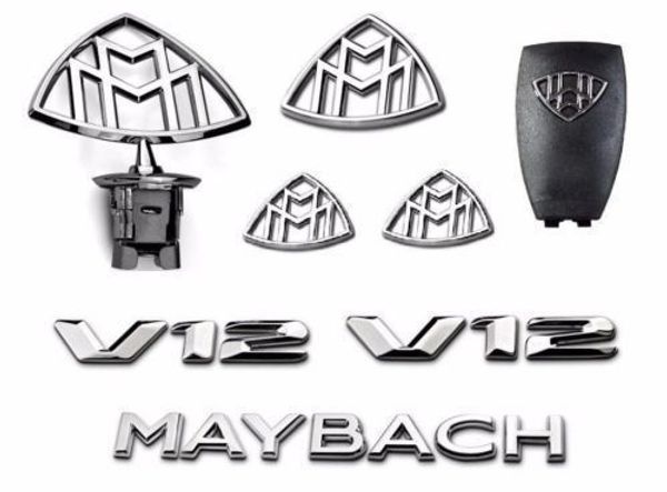 

8pc et mercede emblem maybach cla hood tanding fender rear badge v12 w222 w221