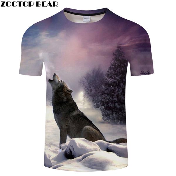 

winter wolf tshirts 3d t shirt men t-shirt harajuku camiseta streatwear tee anime short sleeve hip hop dropship zooear, White;black