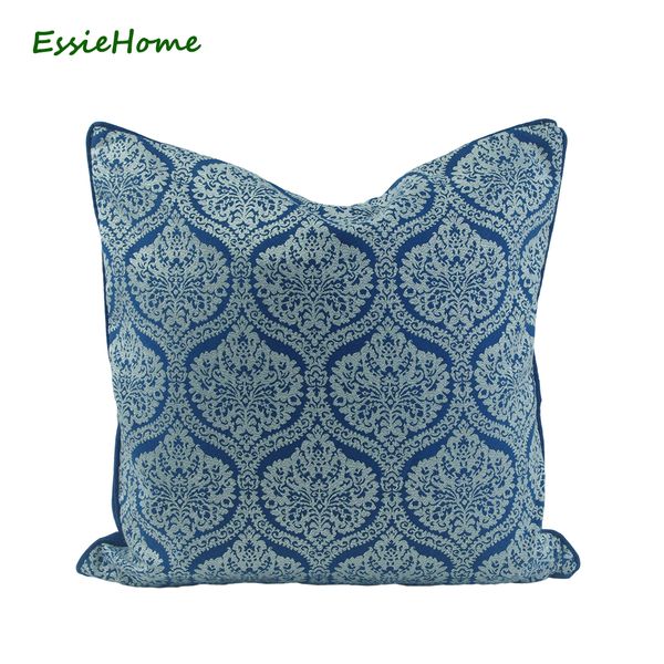 Wholesale 18 X 18 Navy Blue Royal Blue Vivid Blue Damask Pillow
