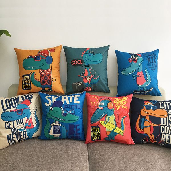 

новый многоцветный горячая наволочка хлопок мультфильм животных мода крокодил наволочка диван спальня наволочка автомобиль поясничная наволо