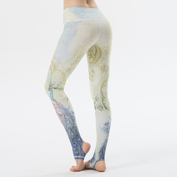 

yoga trousers woman tight trousers motion speed do bodybuilding pants printing peacock yoga pants flower, White;red