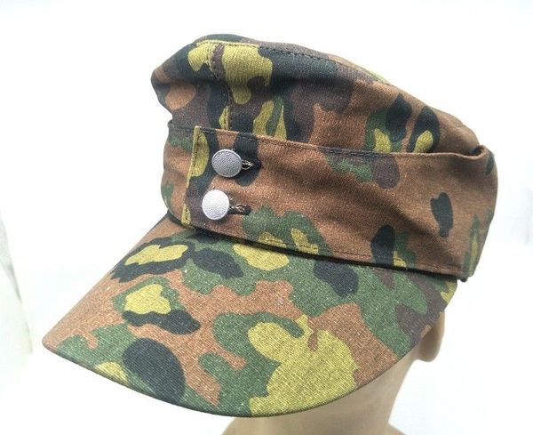 

wwii german army em summer panzer m43 field spring oak camo cap hat in sizes - world store, Black;white