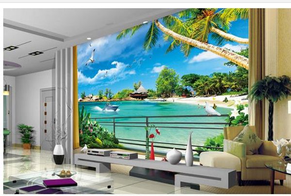 

custom p murals 3d resort tv background wall decoration painting