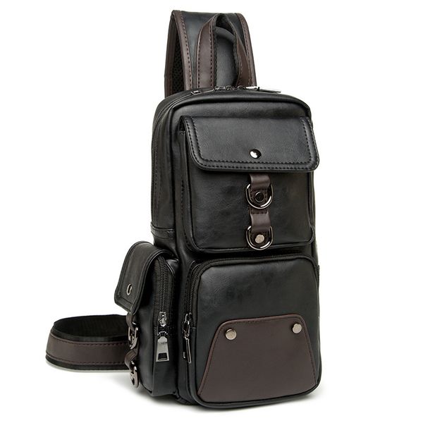 

beraghini new brand men chest pack single shoulder strap back sling bags pu leather travel men crossbody bags fashion chest bag