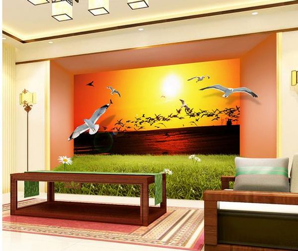 

p wallpaper for walls 3d sea view space living room tv background wall
