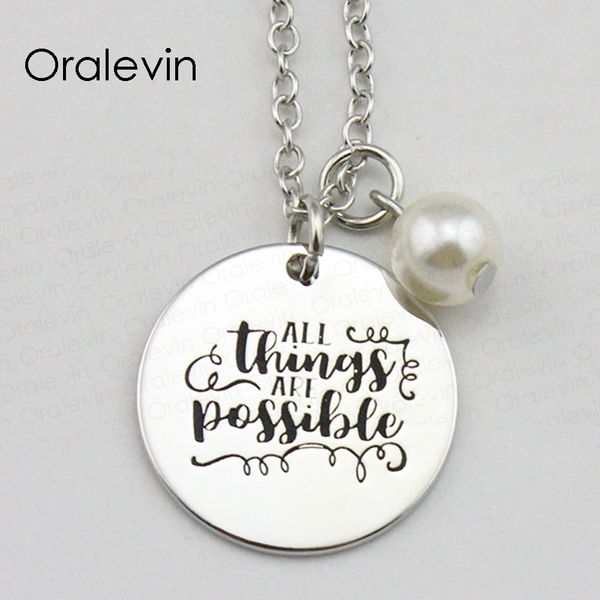 

All thing are po ible in pirational hand tamped engraved cu tom pendant female necklace charm metal tamped jewelry 10pc lot ln1763