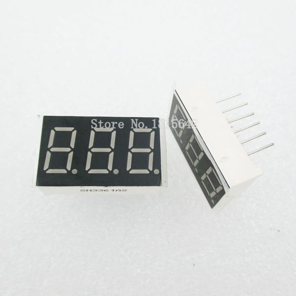 

5pcs/lot 3bit 3 bit common anode positive digital tube 0.36" 0.36in. red led display 7 segment digit