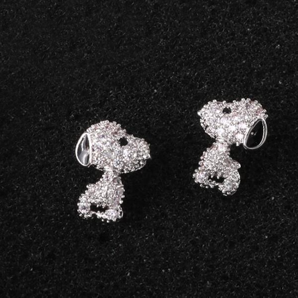 

2019 новый микро проложили цирконий милый животных собака серьги мода женщины девушки шпильки ювелирные изделия, Golden