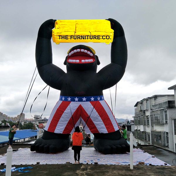 Gorilla gonfiabile KING KONG giallo di 10 m di altezza in vendita Pubblicità di mobili realizzati da Ace Air Art