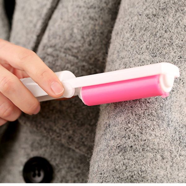 

mini multicolor portable washable lint dust hair remover cloth sticky roller brush recyclable electrostatic folding creative