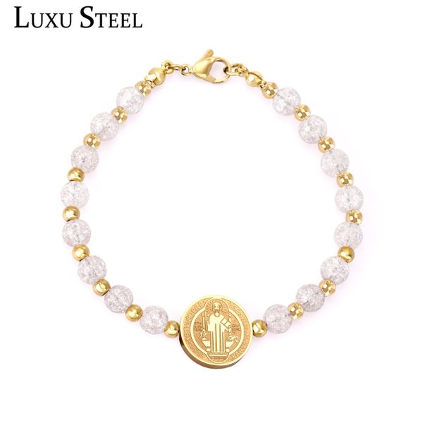 

luxusteel браслеты для женщин аксессуары новые jesu подвески золото / серебро белый круглый кристалл бусины strand браслеты bijoux подарок, Black