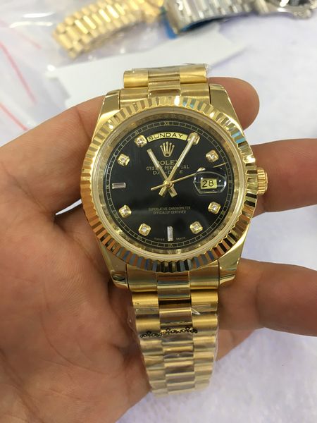 

с оригинальной коробкой роскошные часы sapphire стекло 41 мм сни-дата черный циферблат алмаз asia 2813 автоматические механические мужские ч, Slivery;brown